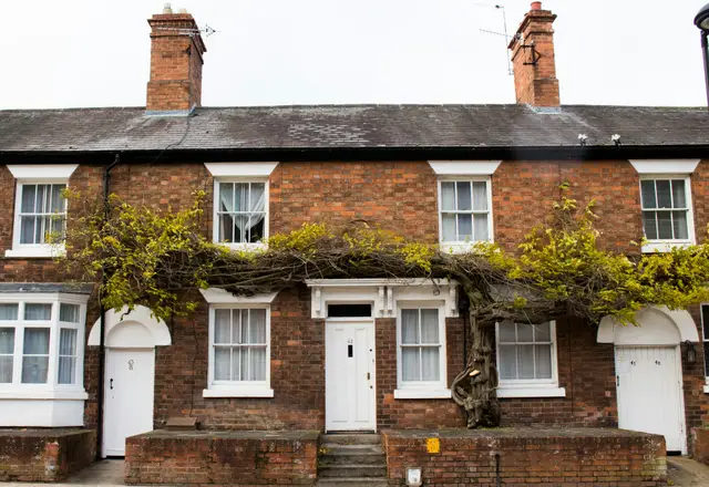 Row of traditional English homes, typical of properties Waste Bristol clears around Nailsea