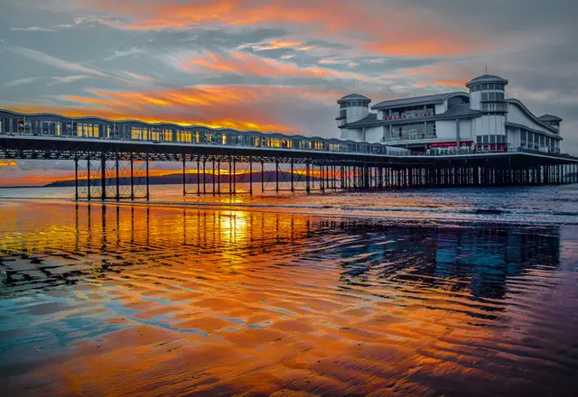 Weston-super-Mare Grand Pier at sunset, an area covered by Waste Bristol