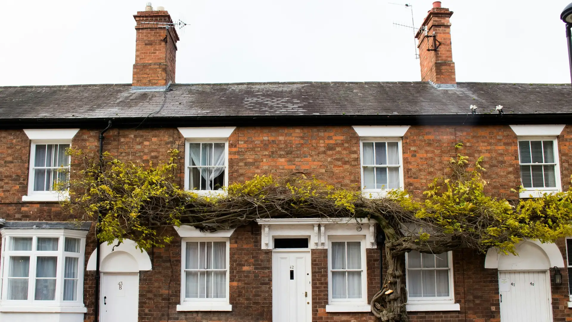 Row of traditional English homes, typical of properties Waste Bristol clears around Nailsea