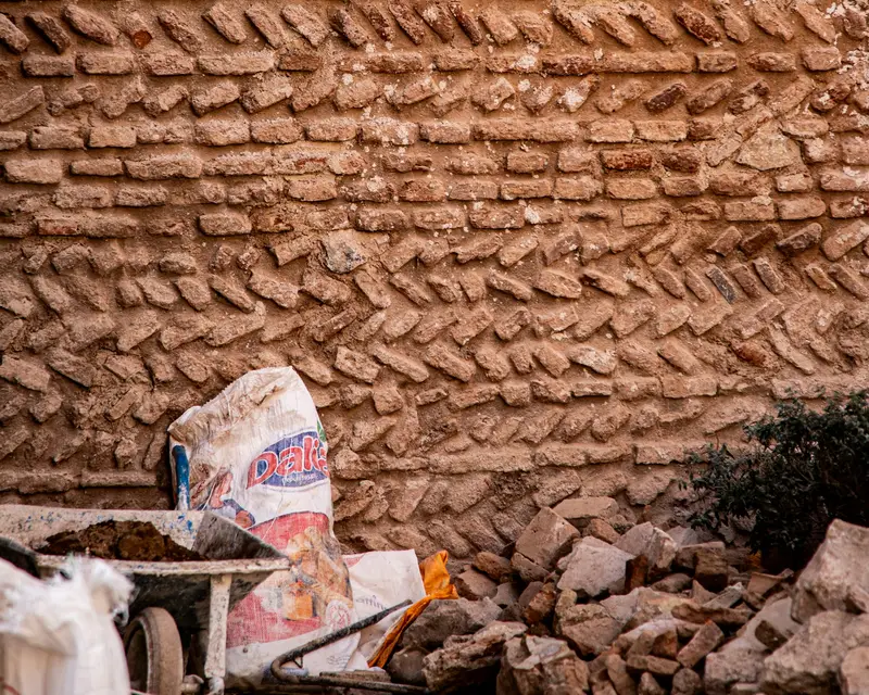 Old bricks and building rubble ready for removal by Waste Bristol