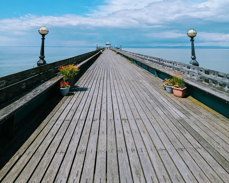 Walkway along Clevedon Pier where Waste Bristol provides rubbish removal