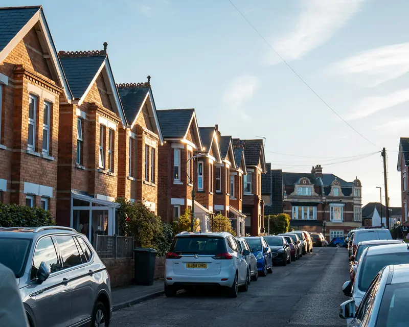 Terraced homes on a residential street of the kind Waste Bristol serves near Yate